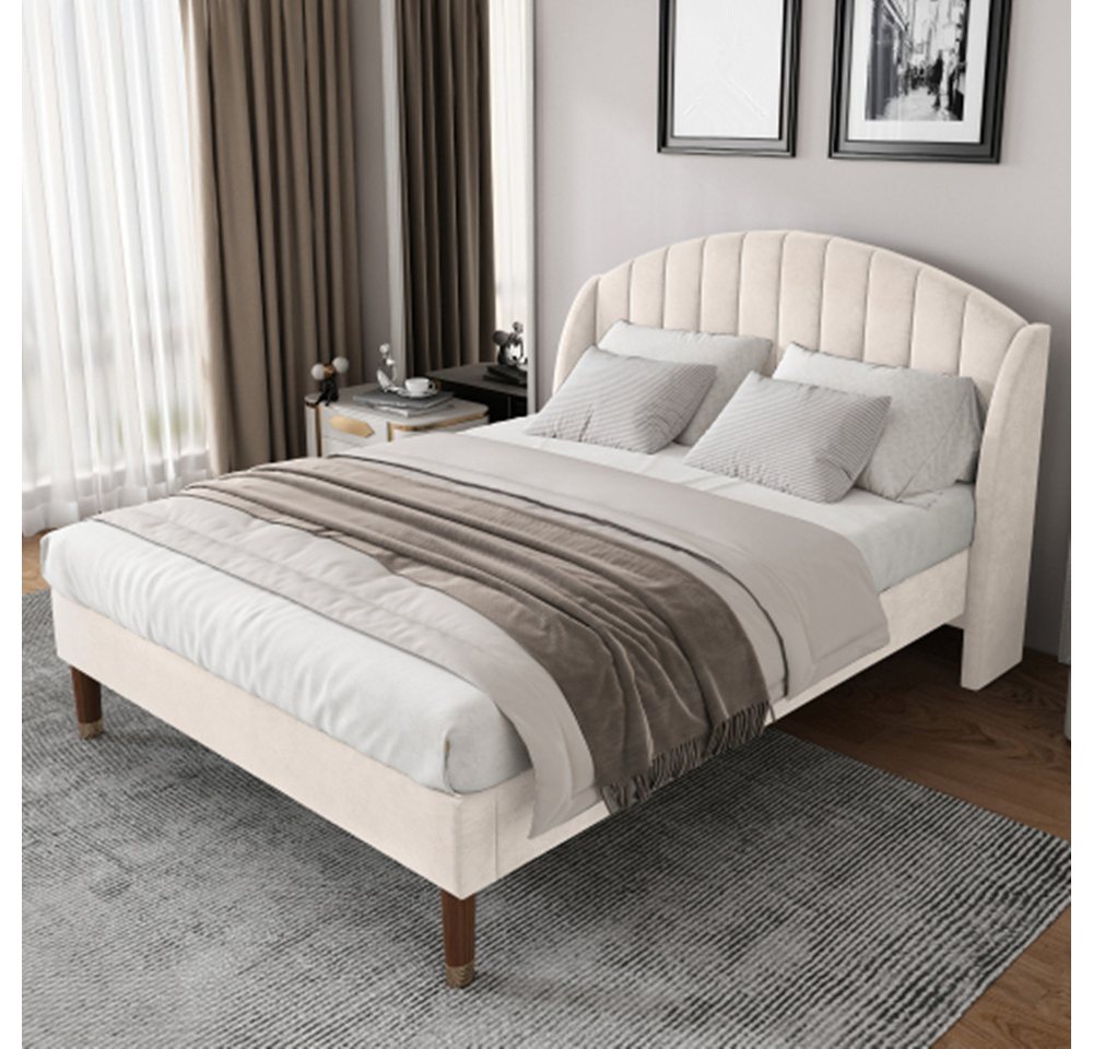 XDeer Polsterbett Polsterbett Doppelbett mit Lattenrost, beige - 140*190cm günstig online kaufen