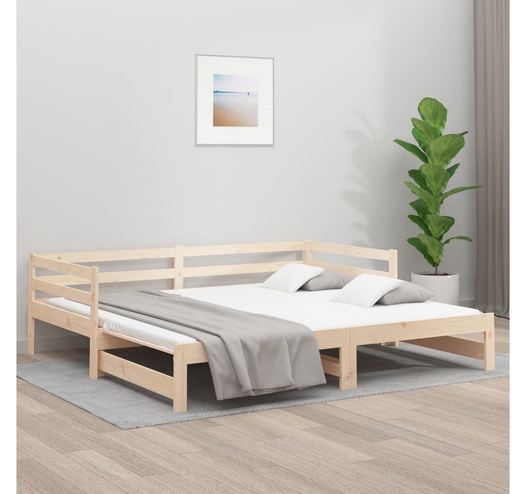 vidaXL Gästebett Tagesbett Ausziehbar 2x80x200 cm Massivholz Kiefer Bett Be günstig online kaufen