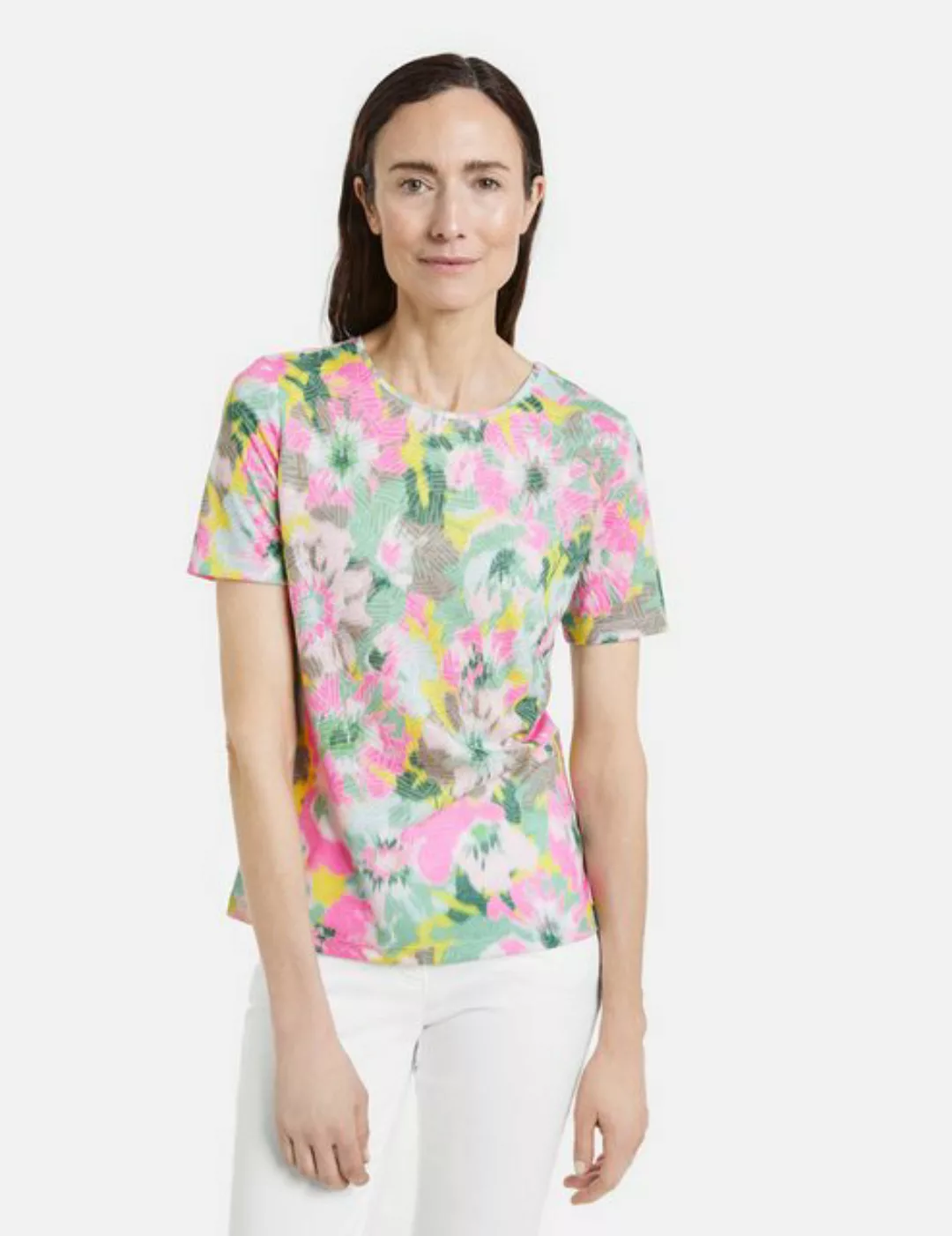GERRY WEBER Kurzarmshirt Gemustertes T-Shirt in Ausbrenner-Qualität günstig online kaufen