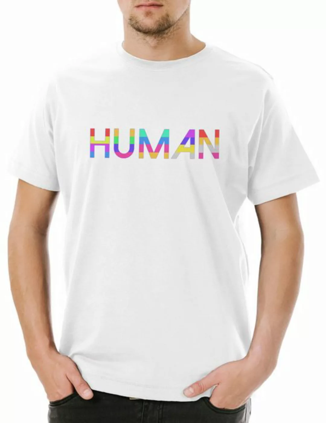 Urban Backwoods Print-Shirt Human Rainbow Herren T-Shirt Diversity Philanth günstig online kaufen