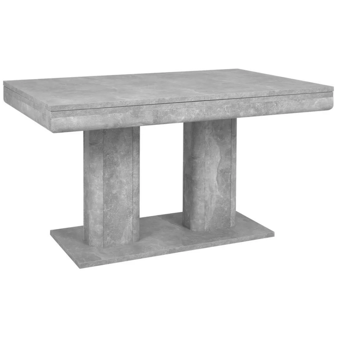 Esstisch Beton strukturiert Optik B/H/T: ca. 140x80x90 cm günstig online kaufen