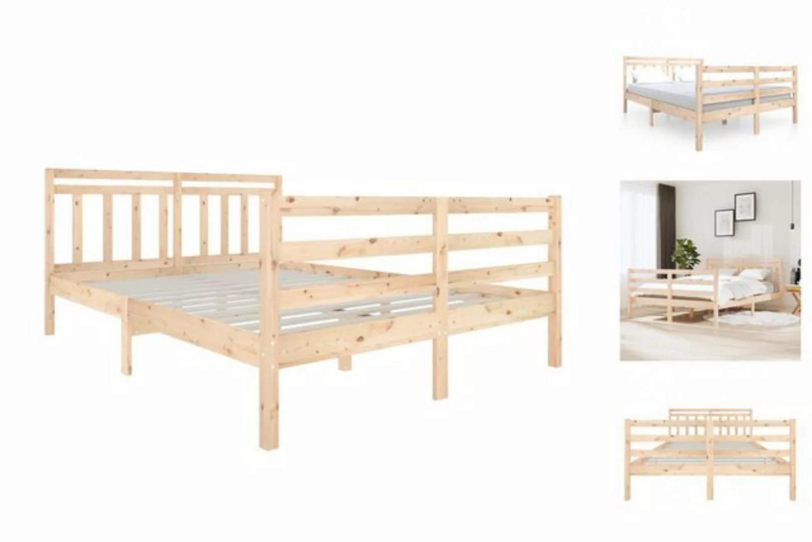 vidaXL Bettgestell Massivholzbett 140x190 cm Bett Bettrahmen Bettgestell günstig online kaufen