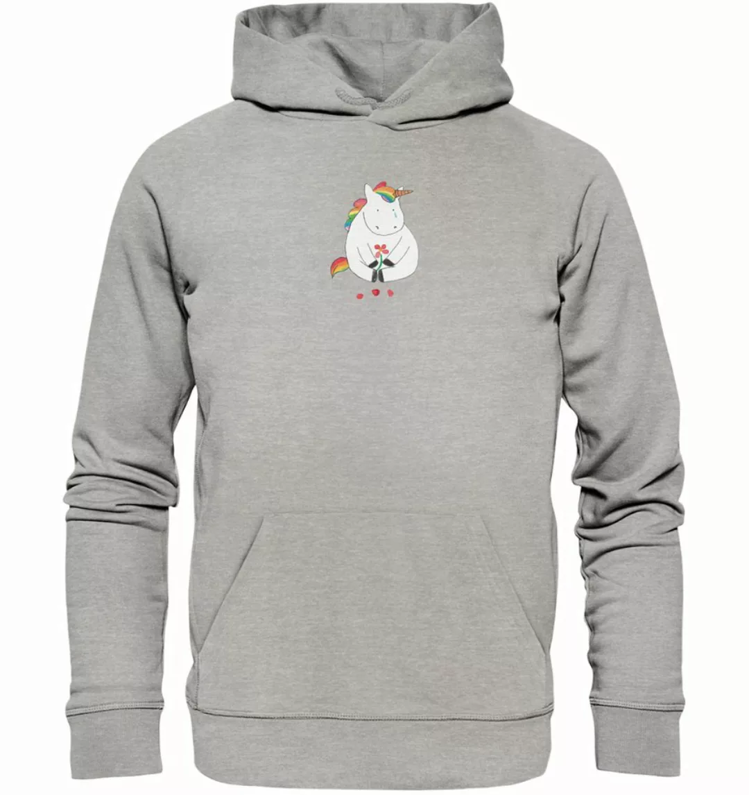 Mr. & Mrs. Panda Hoodie Größe S Einhorn Traurig - Heather Grey - Geschenk, günstig online kaufen