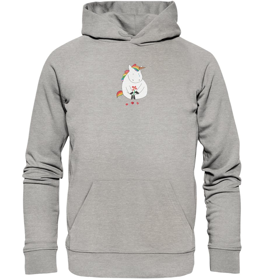 Mr. & Mrs. Panda Hoodie Größe M Einhorn Traurig - Heather Grey - Geschenk, günstig online kaufen