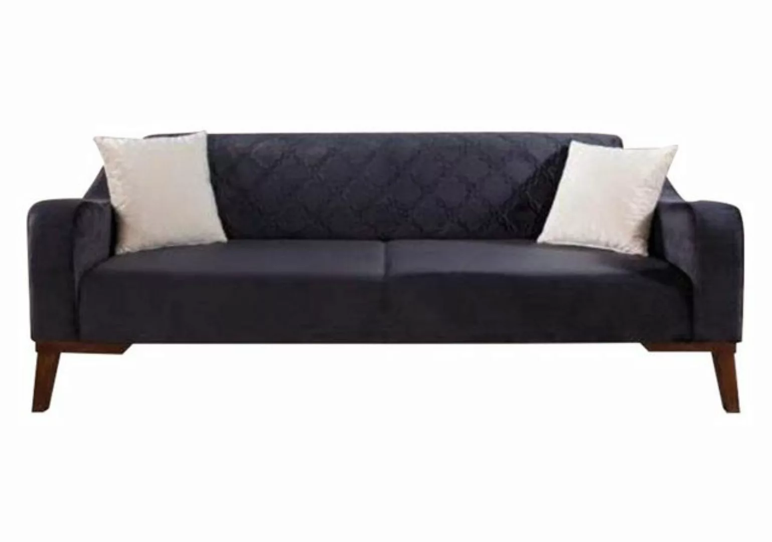 JVmoebel Sofa Schwarz Dreisitzer Samt Couch Wohnzimmer Couchen Sofa, Made i günstig online kaufen