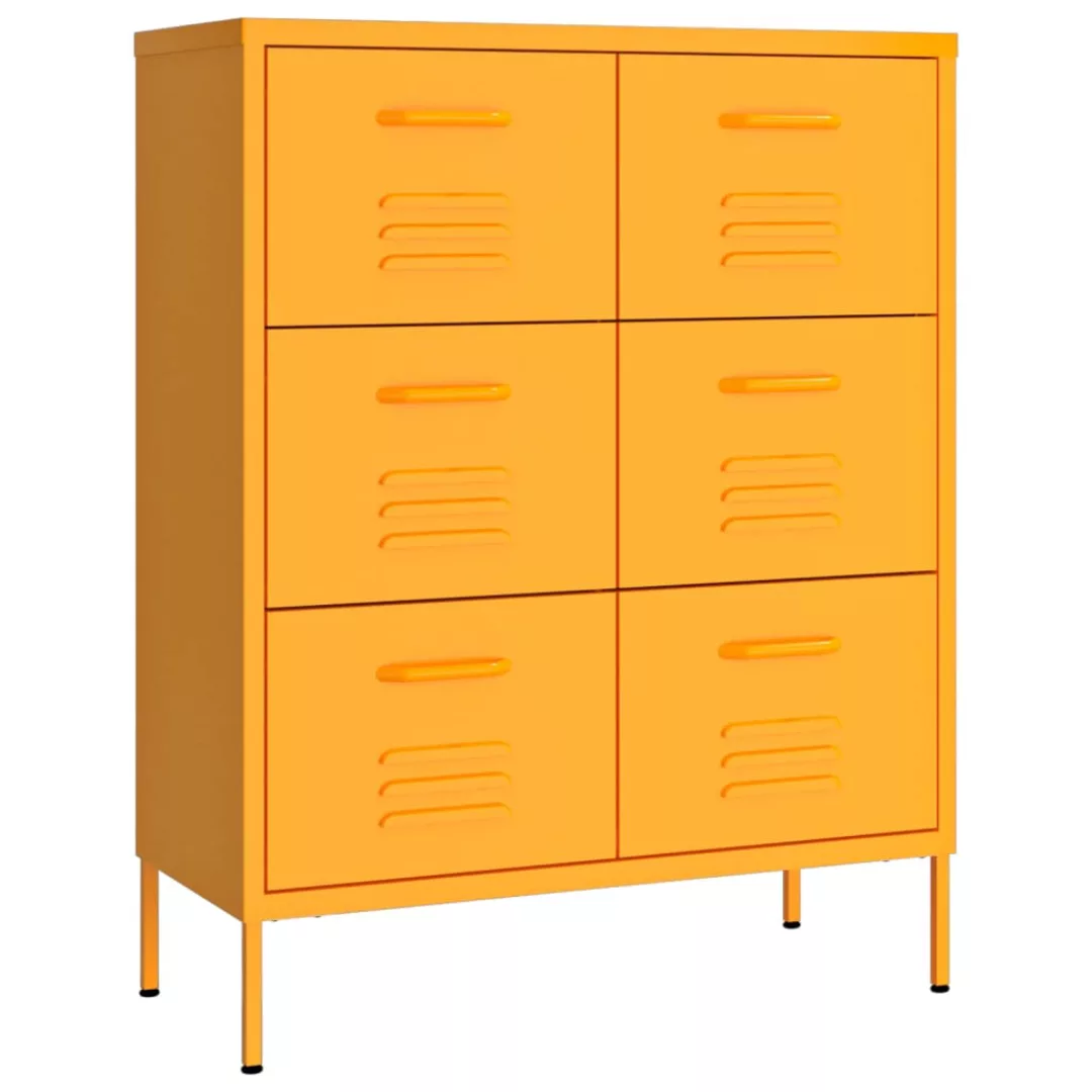 vidaXL Aktenschrank Schubladenschrank Senfgelb 80x35x101,5 cm Stahl günstig online kaufen