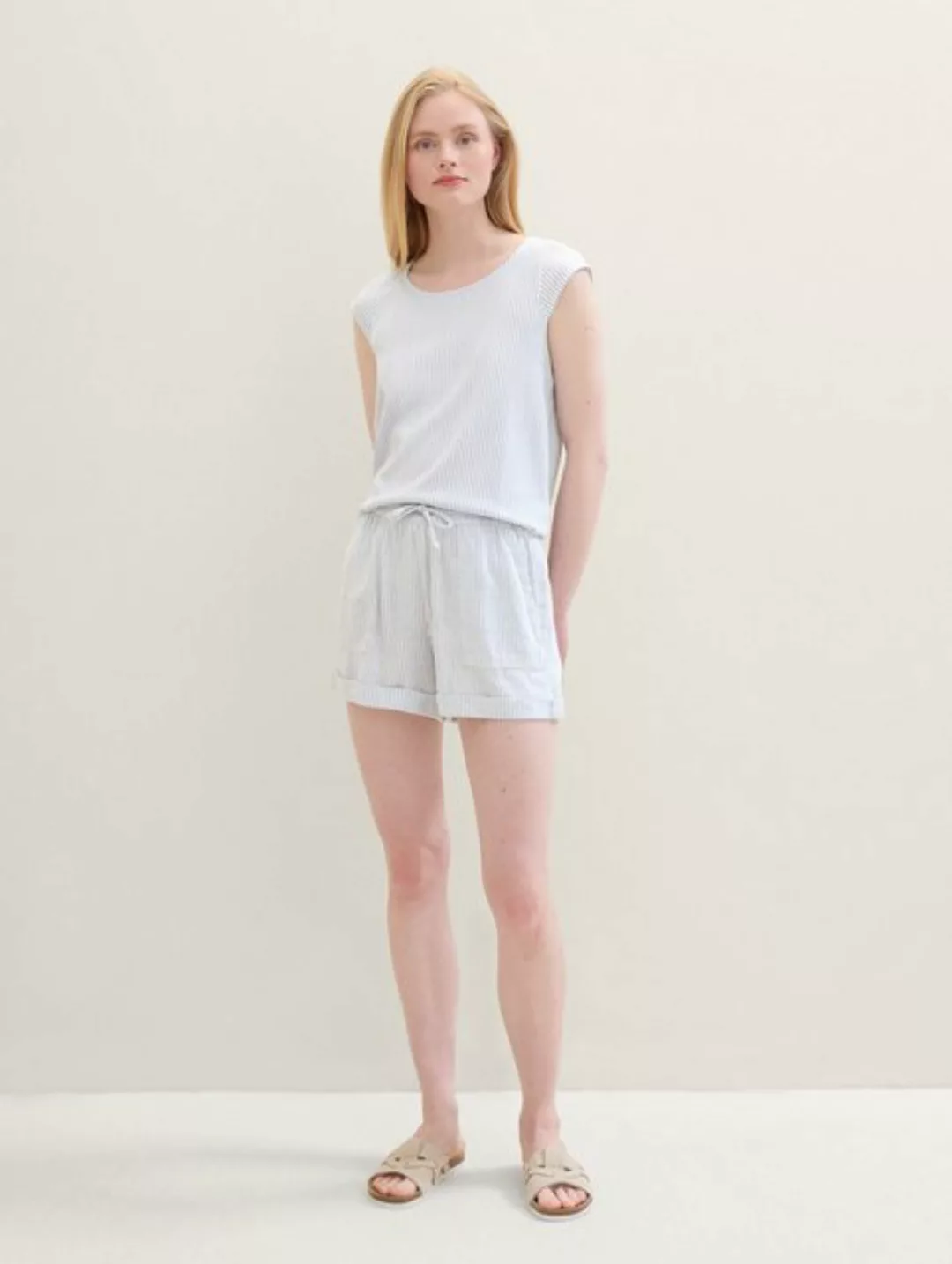 TOM TAILOR Denim Shorts Shorts mit Leinen günstig online kaufen