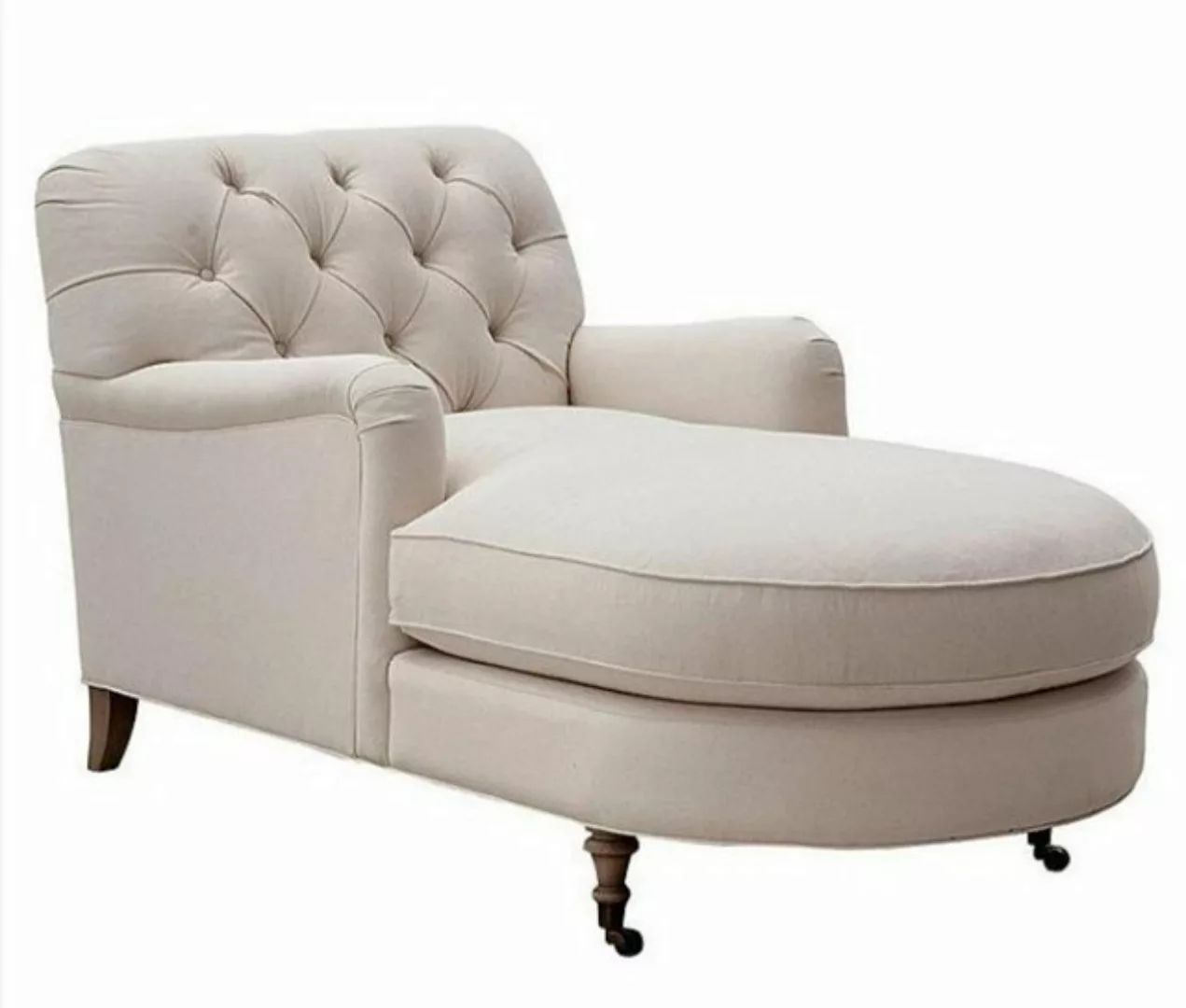 JVmoebel Chaiselongue Beige Chaiselongue Chesterfield Möbel Wohnzimmer Desi günstig online kaufen