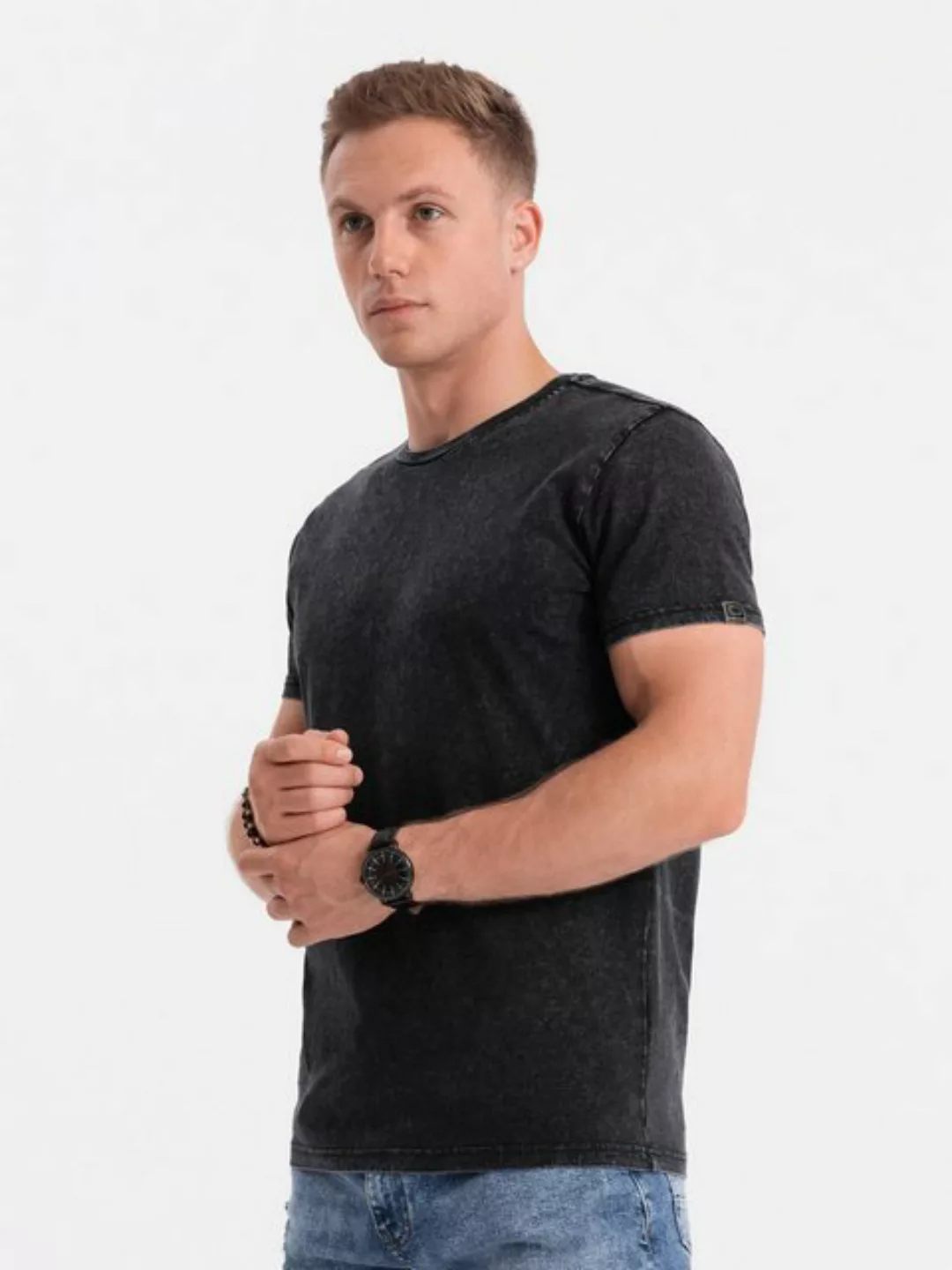 OMBRE T-Shirt T-Shirt für Herren mit ACID WASH Effekt günstig online kaufen
