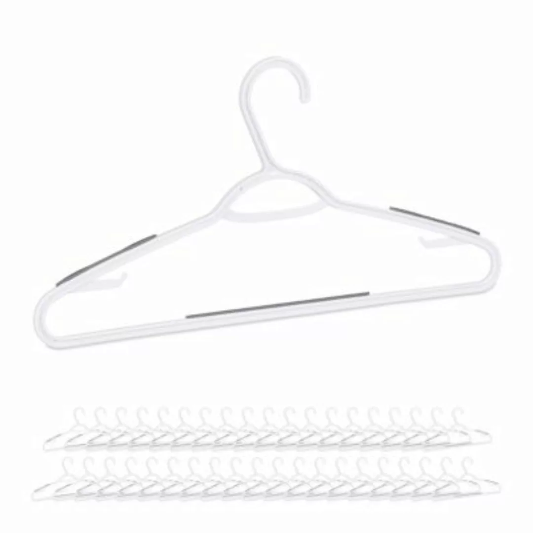 relaxdays 40 x Antirutsch Kleiderbügel weiß günstig online kaufen