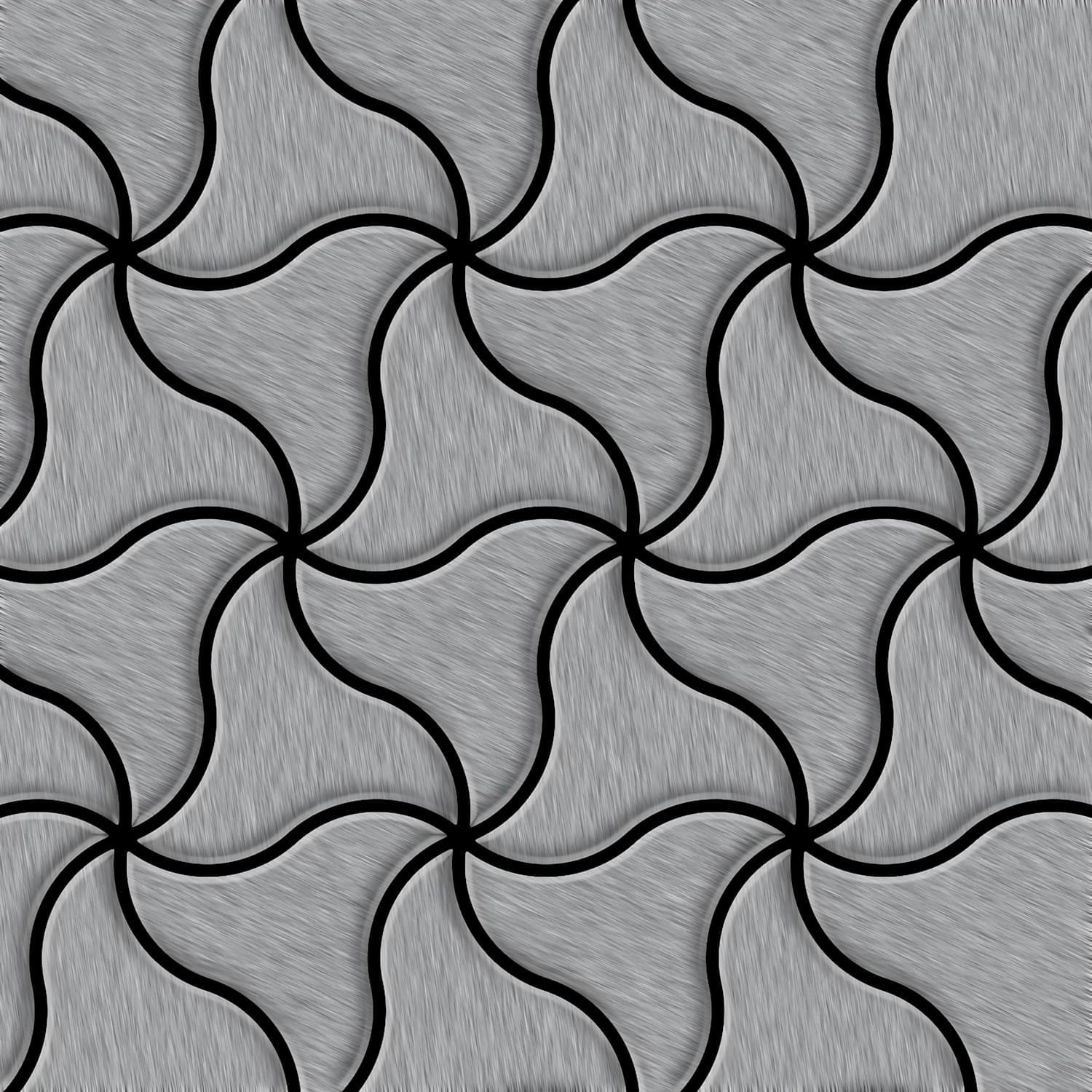 ALLOY Mosaik Fliese Massiv Metall Edelstahl Gebürstet Grau 1,6mm Stark Ninj günstig online kaufen