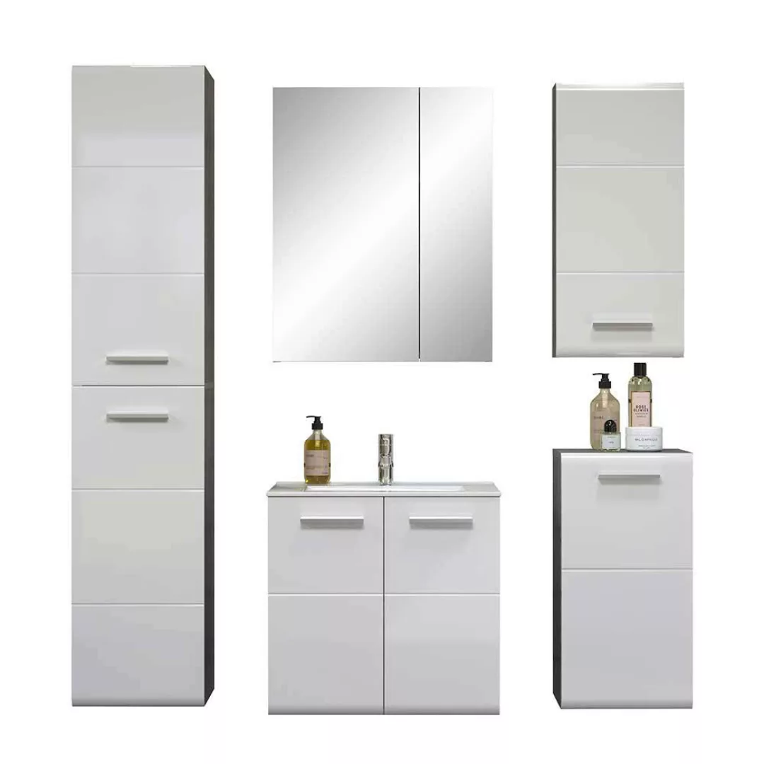 Badset mit Spiegelschrank in modernem Design die Wandmontage (fünfteilig) günstig online kaufen