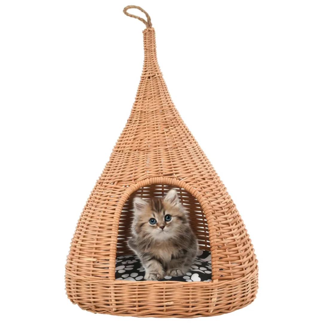 Katzenhaus Mit Kissen 40 X 60 Cm Naturweide Tipi günstig online kaufen