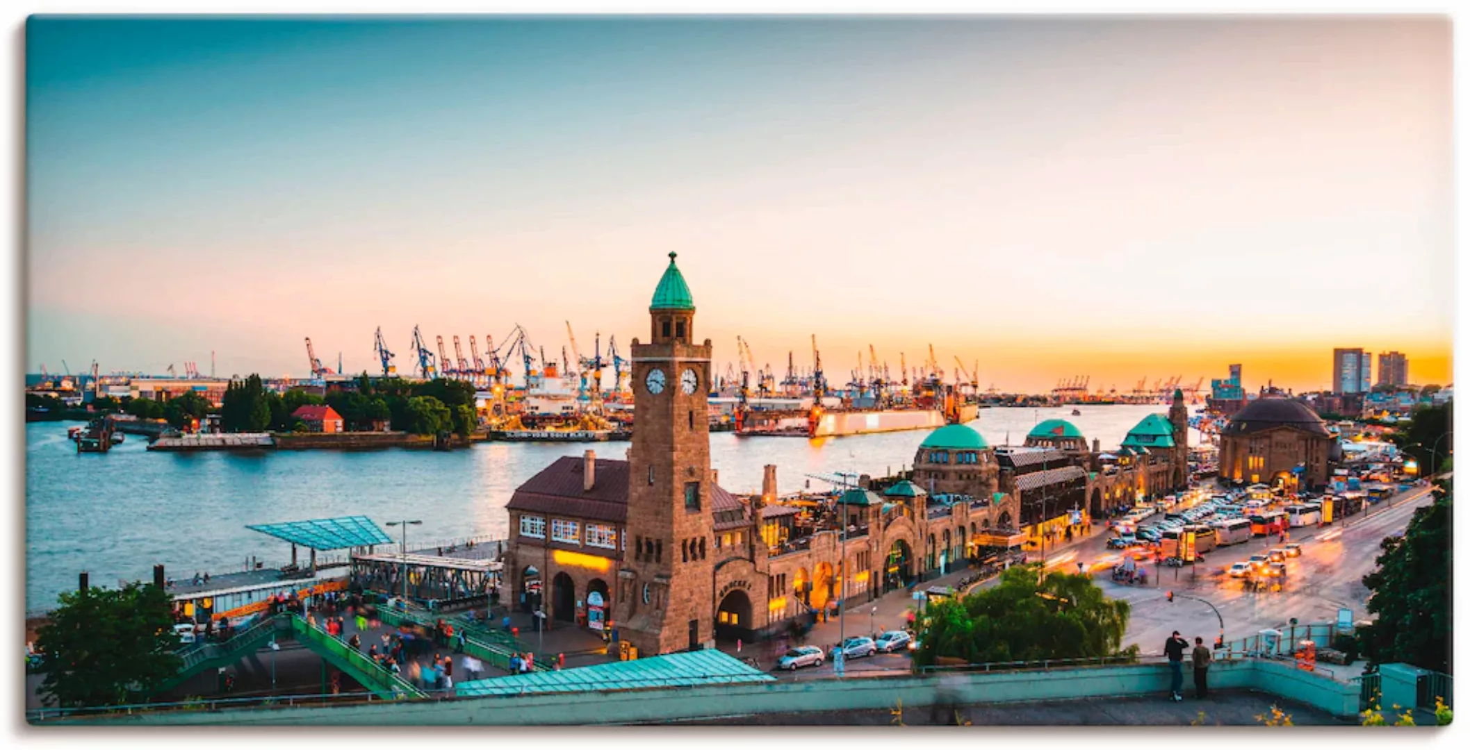 Artland Wandbild "Hamburg Hafen und Landungsbrücken", Deutschland, (1 St.), günstig online kaufen