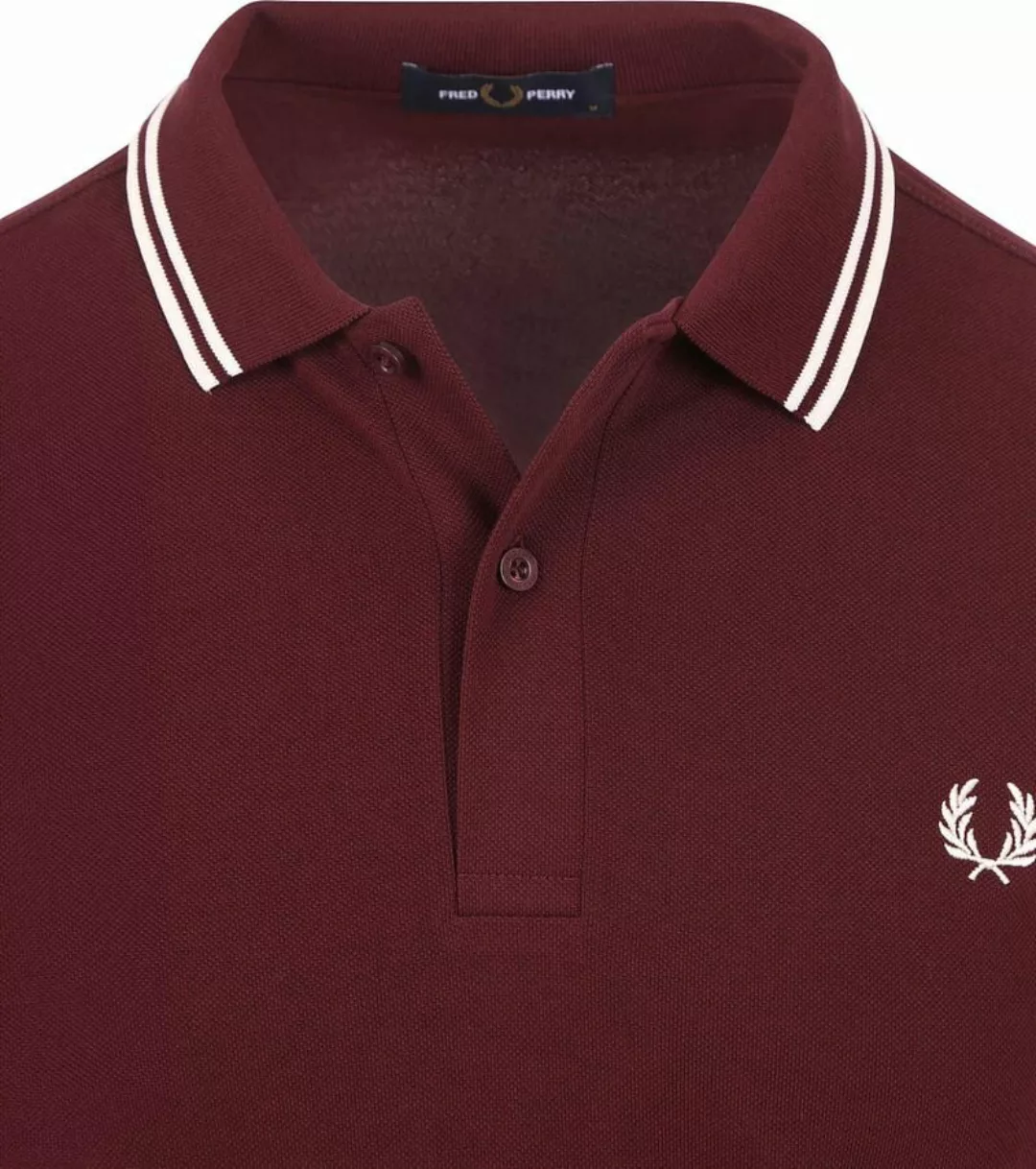 Fred Perry Langarm-Poloshirt Bordeaux 597 - Größe M günstig online kaufen