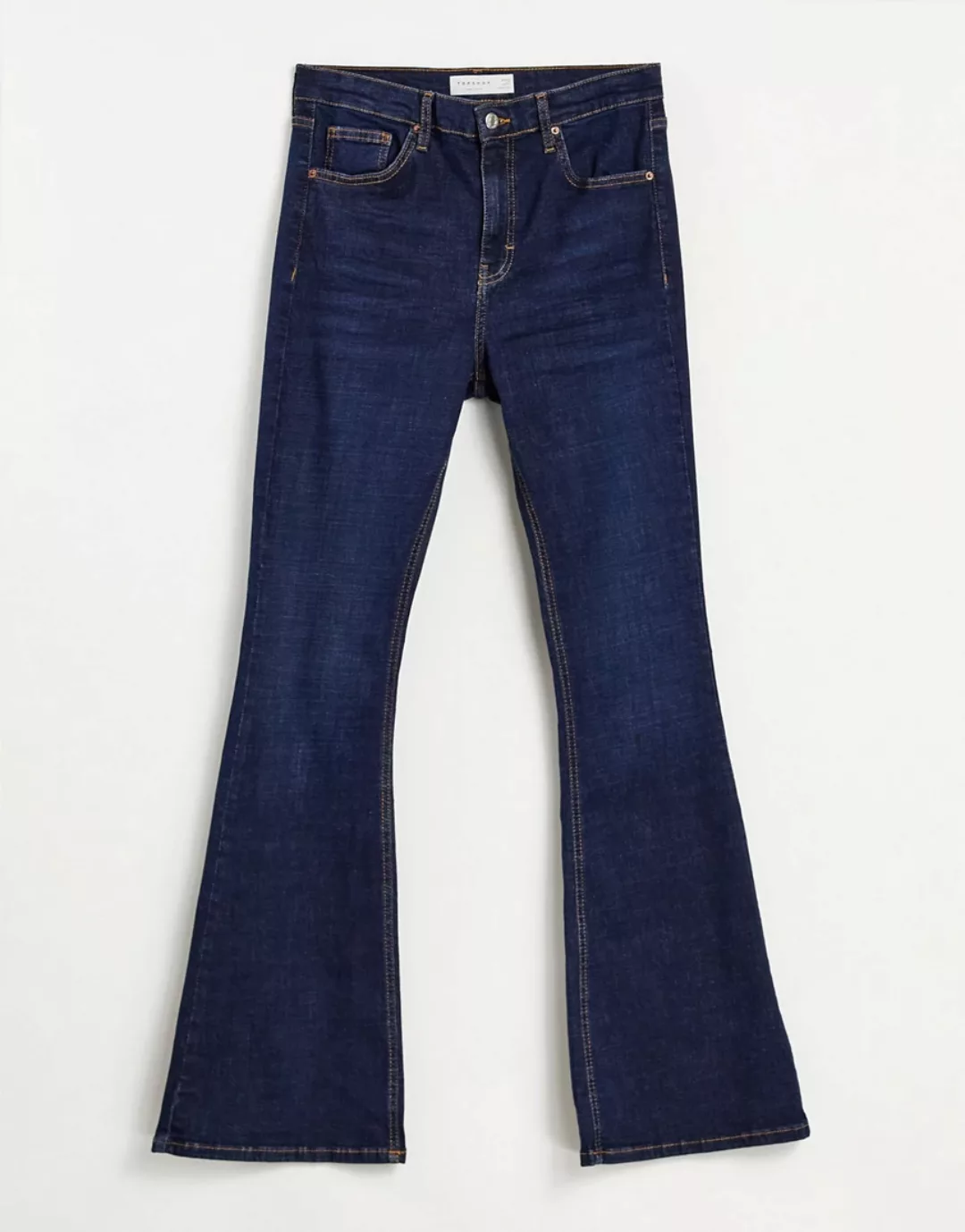 Topshop – Jamie – Ausgestellte Jeans in Indigo-Blau günstig online kaufen
