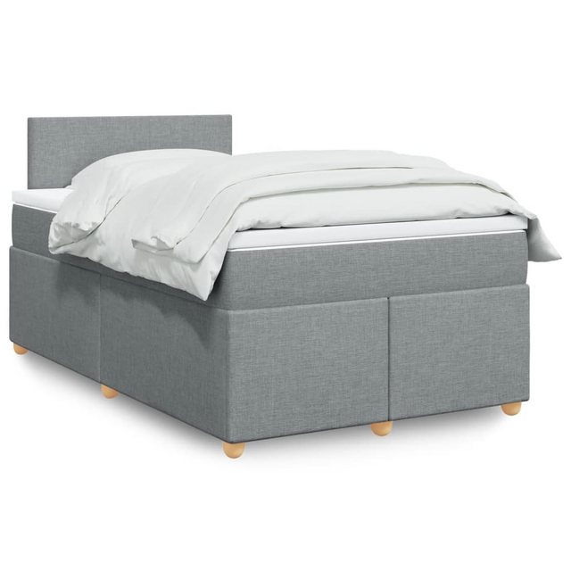 vidaXL Boxspringbett, Boxspringbett mit Matratze Hellgrau 120x200 cm Stoff günstig online kaufen