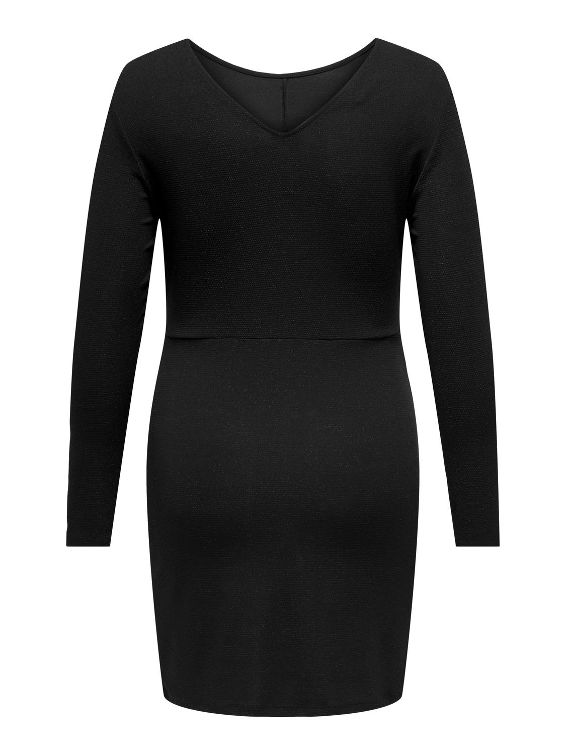 ONLY CARMAKOMA Jerseykleid "CARQUEEN L/S GLITTER TWIST DRESS JRS BF" günstig online kaufen