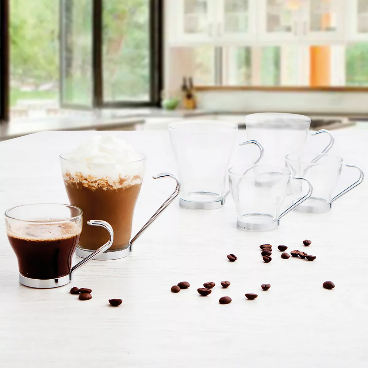 Satz Von Kaffeetassen Quid Durchsichtig Stahl Glas (110 Ml) (3 Stück) günstig online kaufen