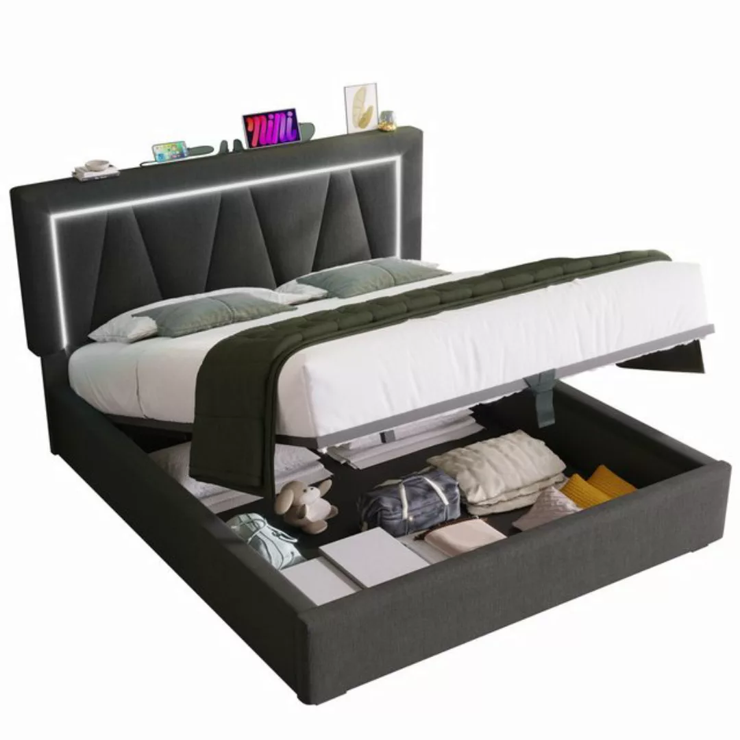 BlingBin Boxspringbett Stauraumbett Polsterbett (1-St., Funktionsbett mit B günstig online kaufen