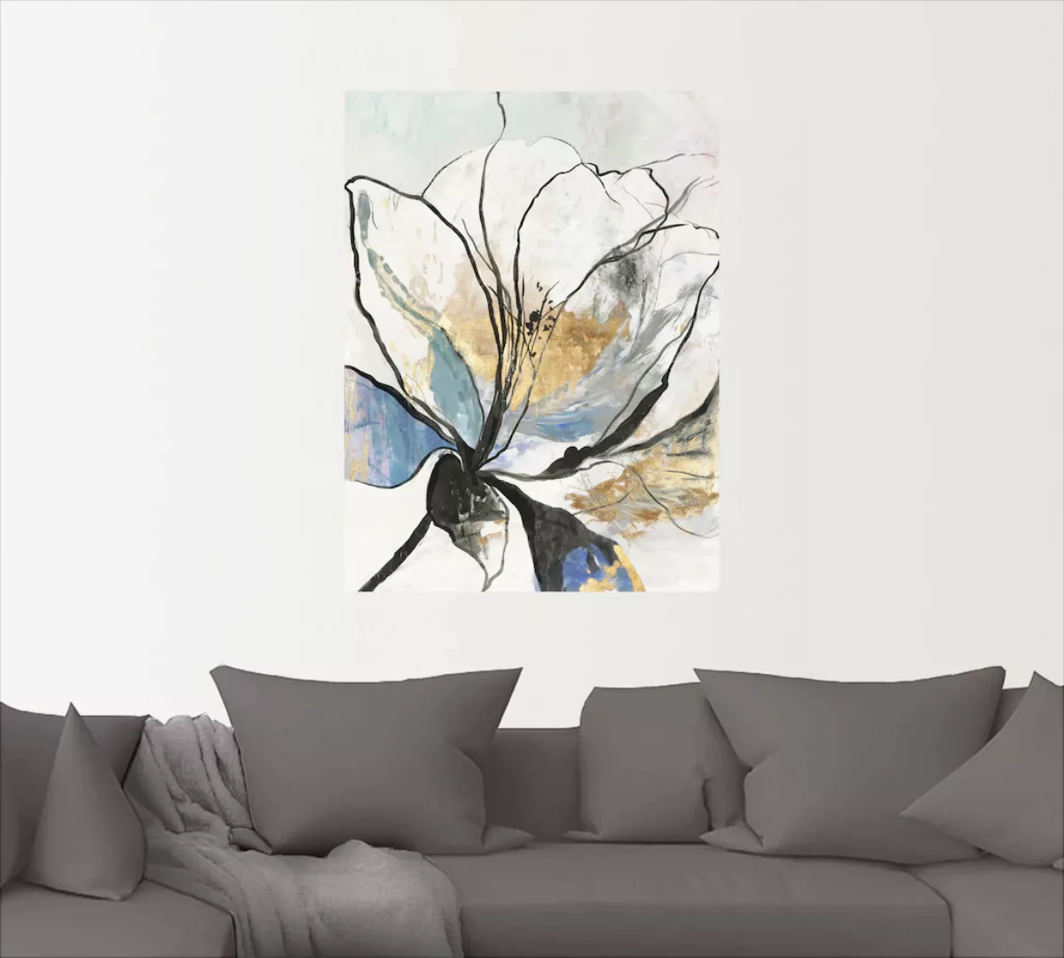 Artland Wandbild "Umrissenes Blumenmuster I", Blumenbilder, (1 St.), als Al günstig online kaufen