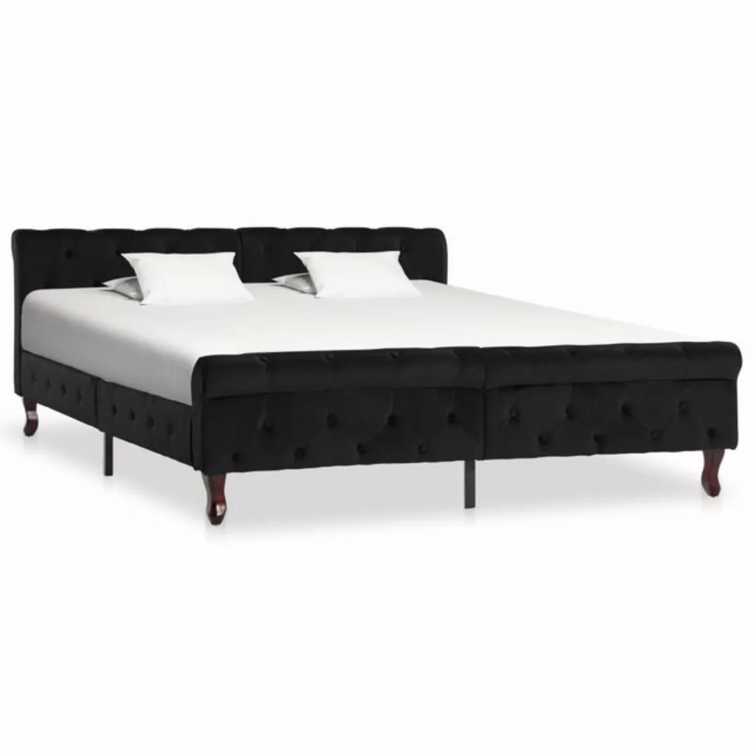 furnicato Bett Bettgestell Schwarz Samt 160 x 200 cm günstig online kaufen