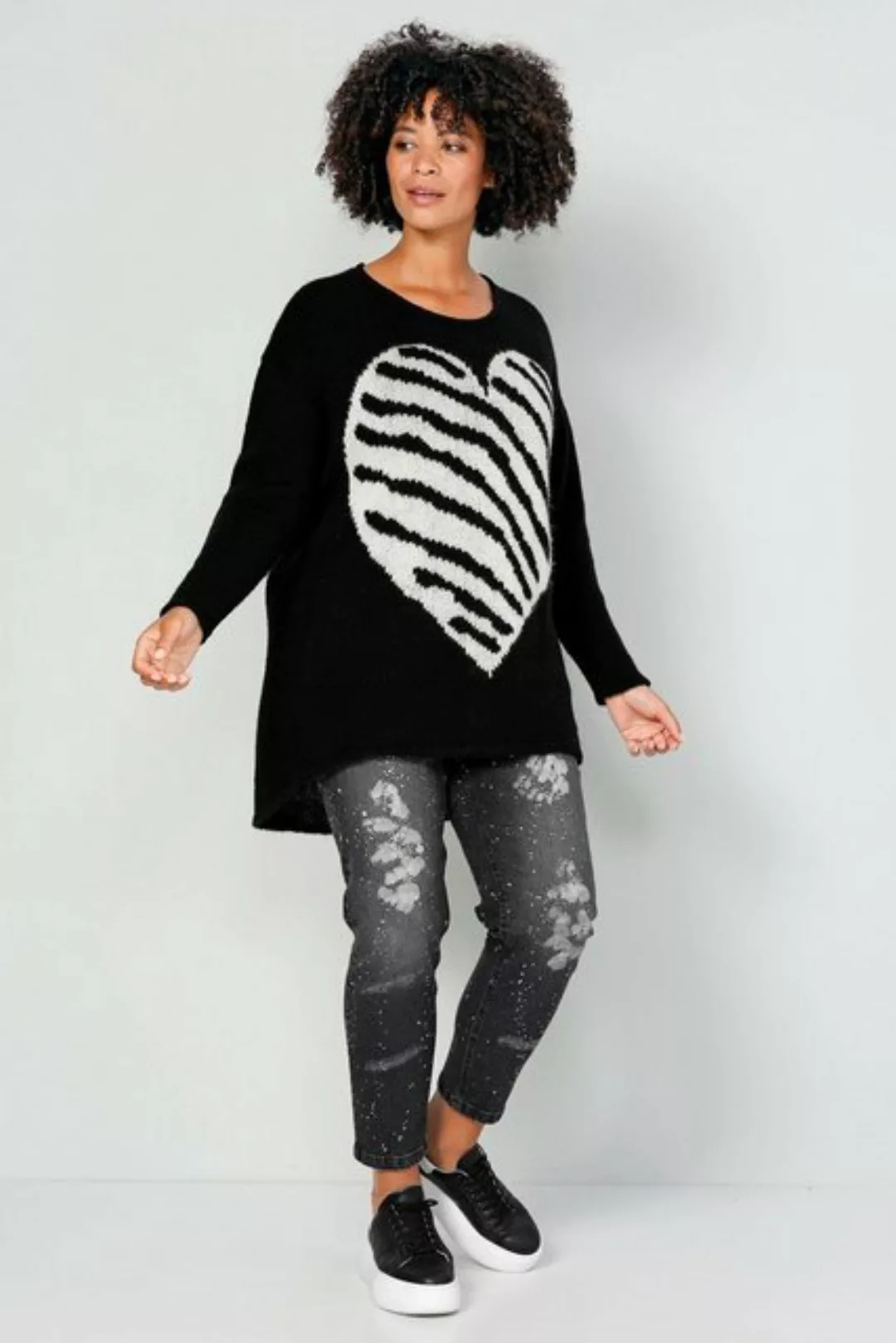 Angel of Style Strickpullover Pullover oversized großes Herz Rundhals Langa günstig online kaufen