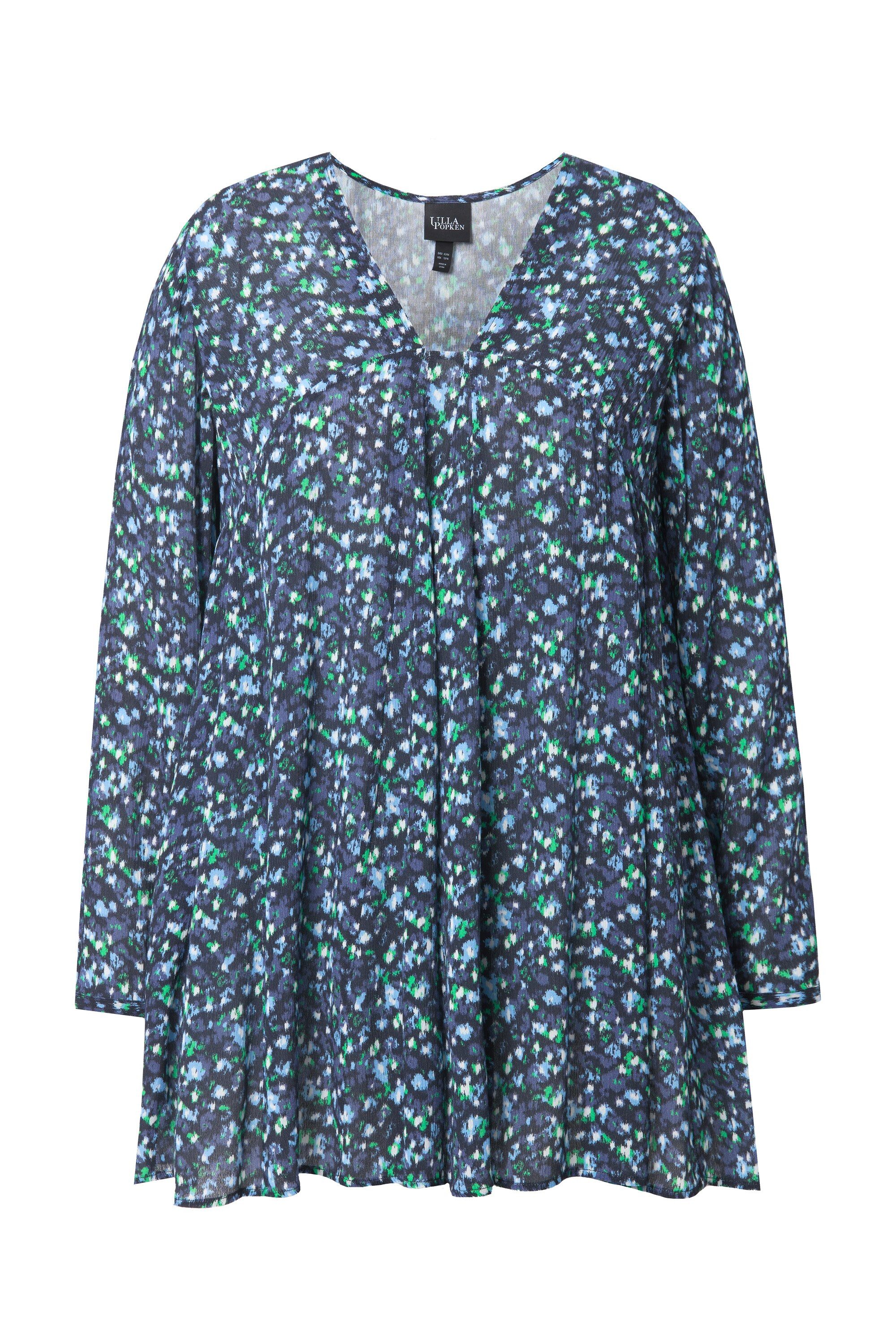 Ulla Popken Longbluse Bluse Alloverdruck A-Linie günstig online kaufen