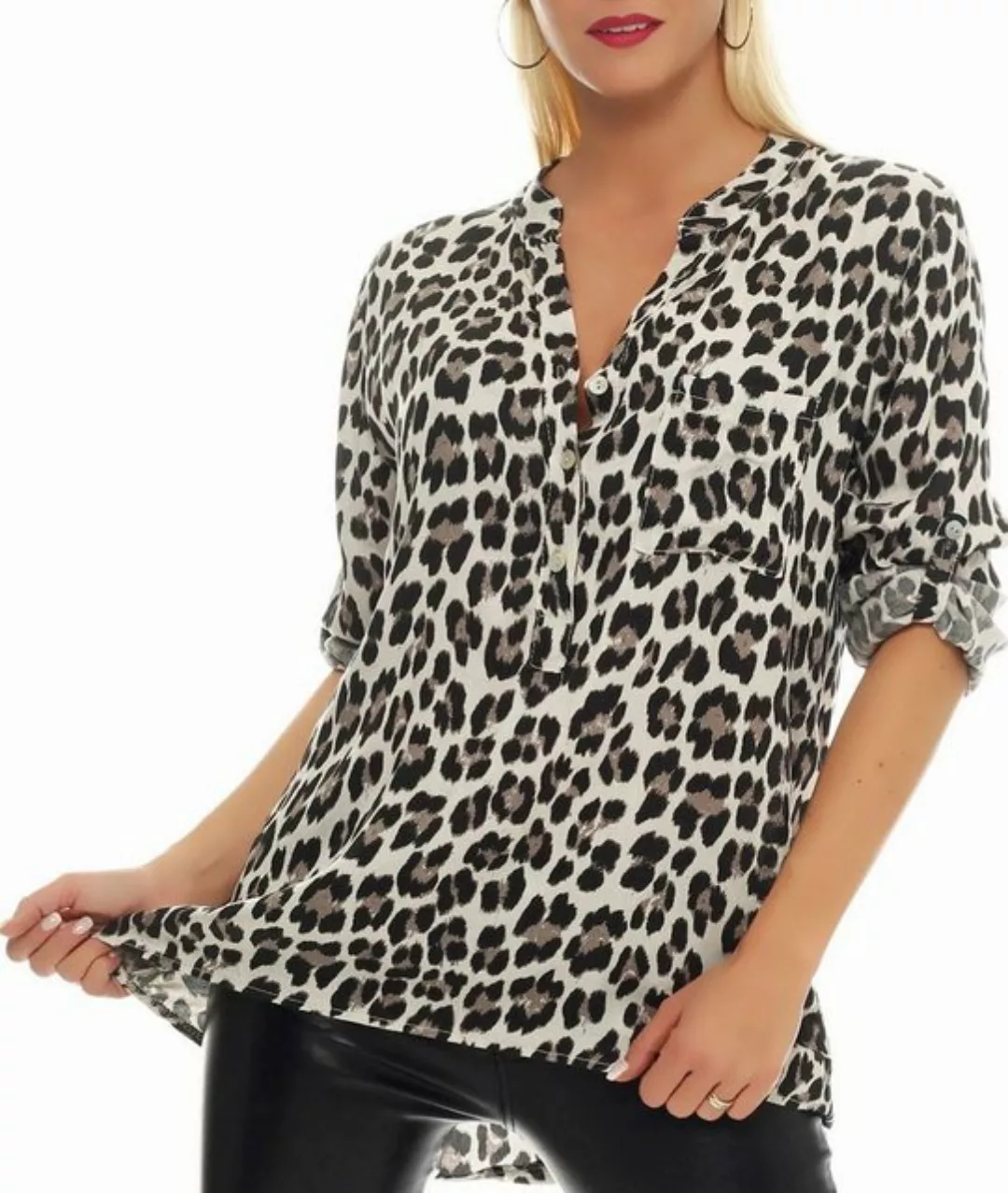 malito more than fashion Schlupfbluse 6702 Animal Print mit 3/4 Armen Einhe günstig online kaufen