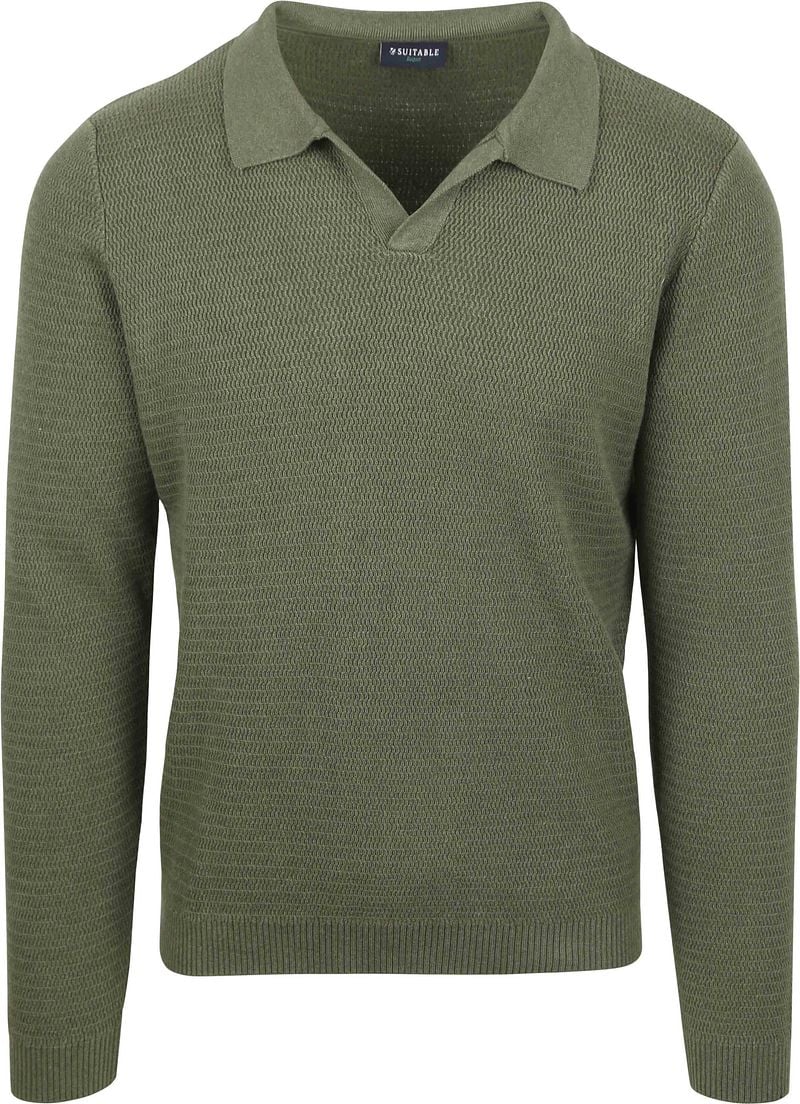 Suitable Pullover Riva Structure Melange Grün - Größe S günstig online kaufen