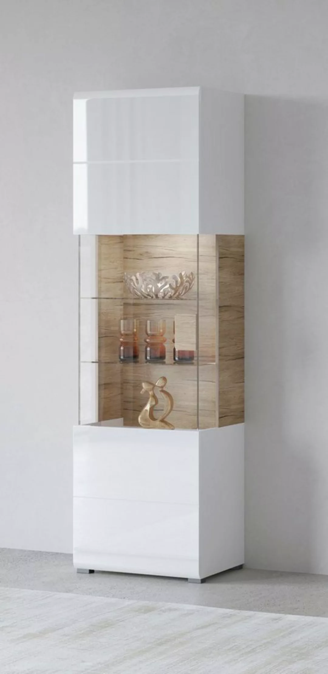 INOSIGN Vitrine "Toledo,Höhe 204 cm trendige Glasvitrine mit dekorative Frä günstig online kaufen