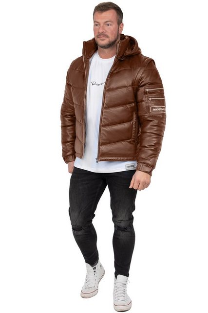 Reichstadt Bomberjacke Herren Echtleder Jacke 22RS32LUX Cognac M mit abnehm günstig online kaufen