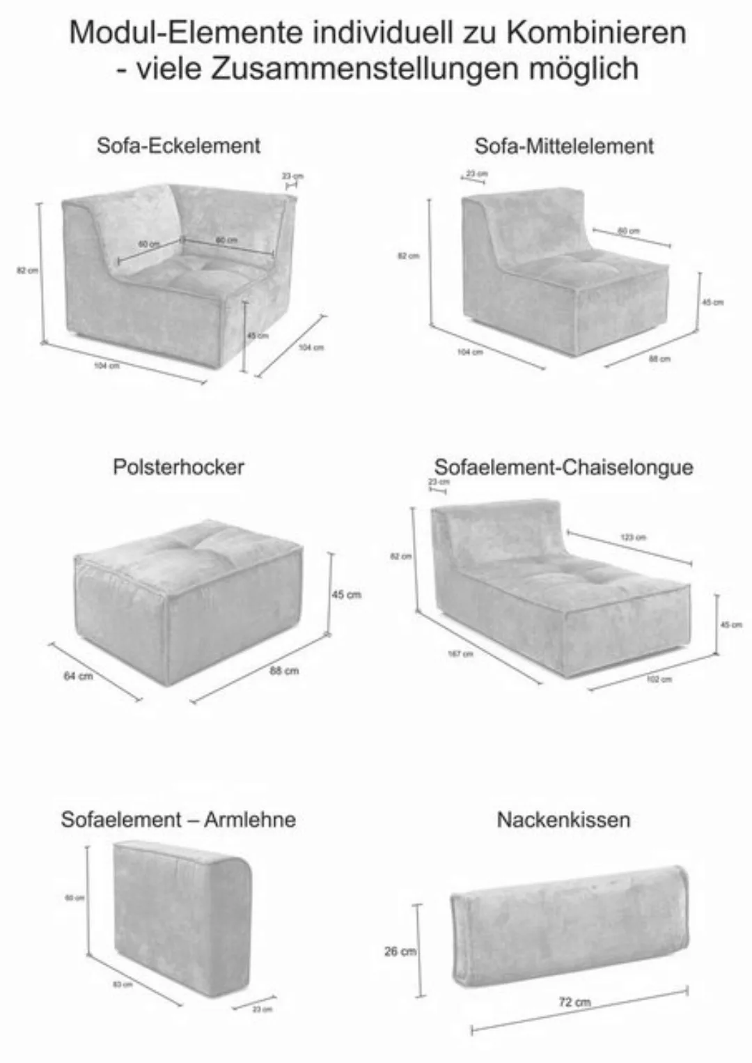 RAUM.ID Ecksofa "Modulid L-Form", Module einzeln für individuelle Zusammens günstig online kaufen