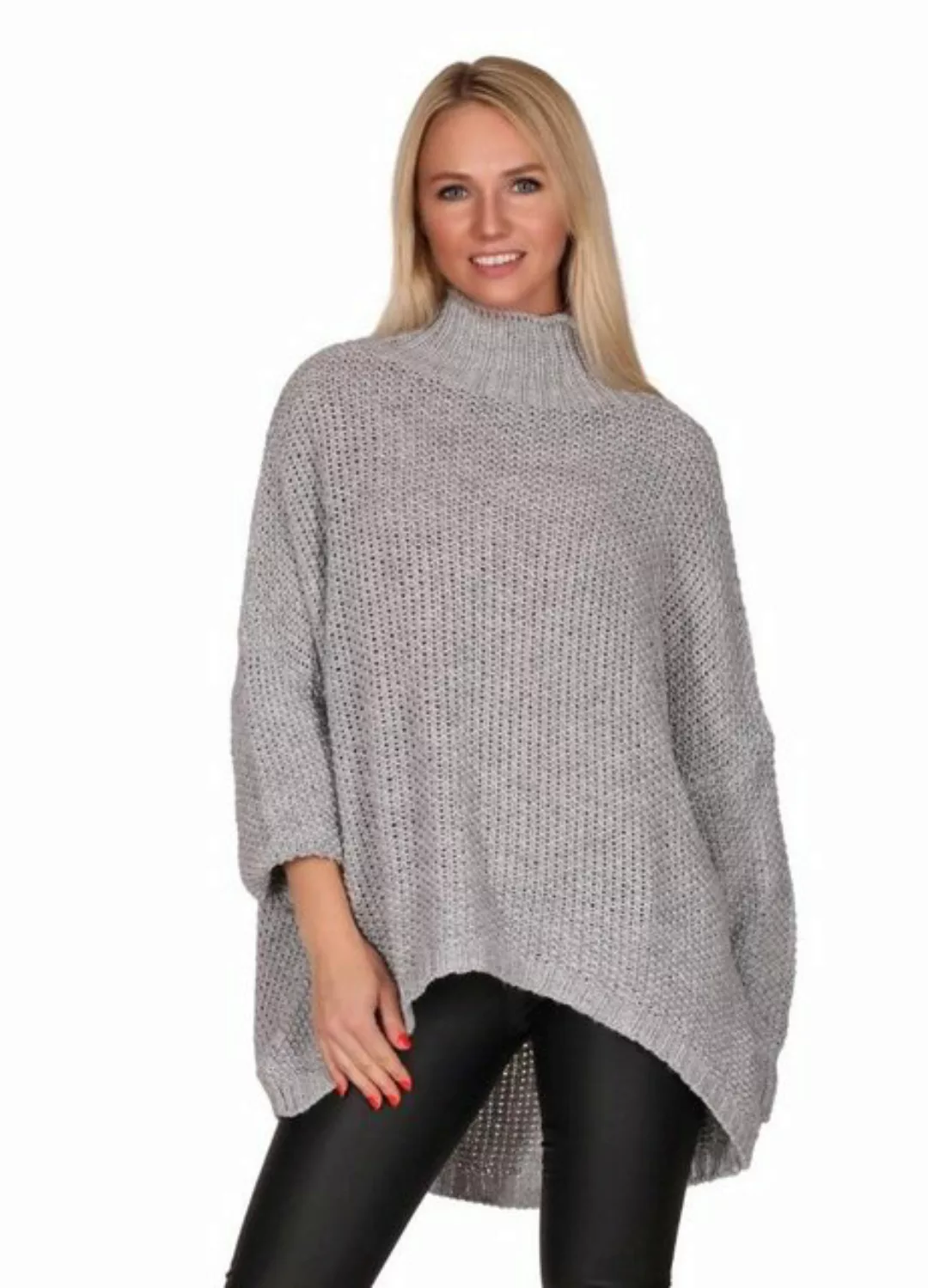 Charis Moda Longpullover Strickpullover Turtelneck Vorne kurz Hinten lang C günstig online kaufen