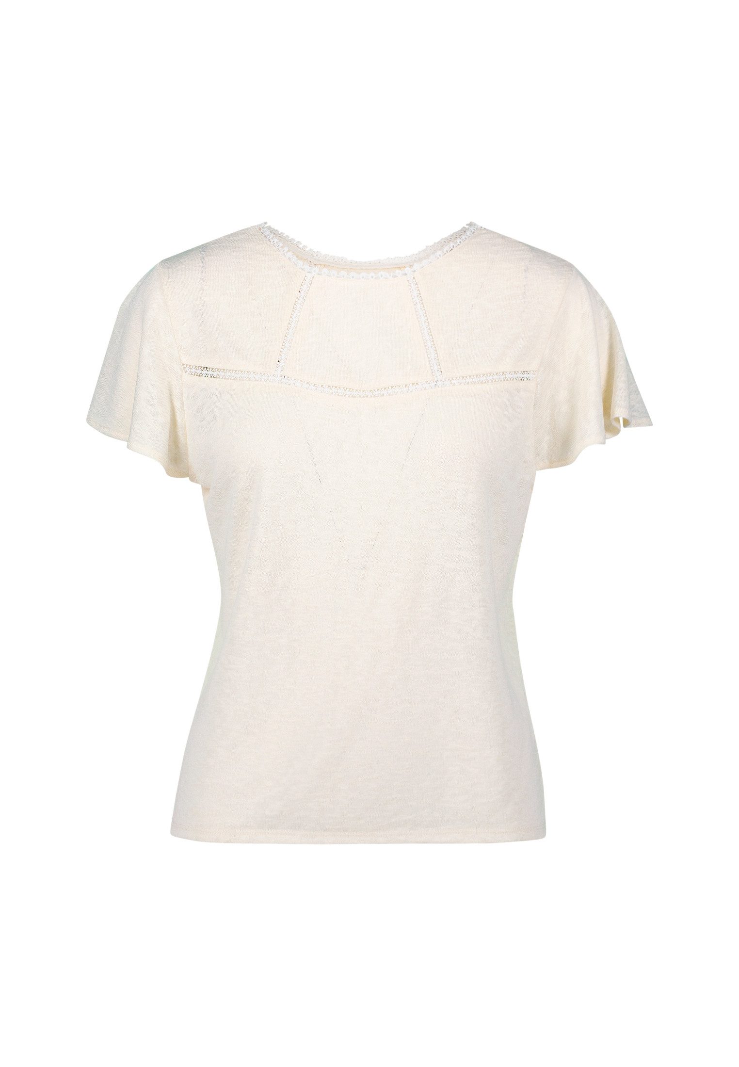 Zero Kurzarmshirt "zero Damen Shirt mit Häkeldetails", (1 tlg.), Lochmuster günstig online kaufen