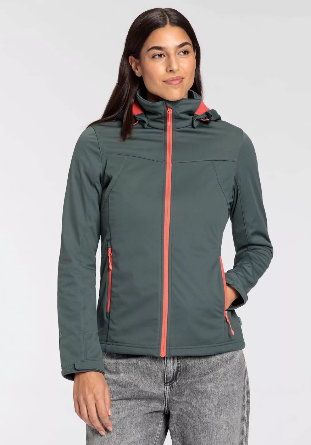 Icepeak Softshelljacke "D SOFTSHELLJACKE BOISE", (1 St.), mit Kapuze, Wasse günstig online kaufen