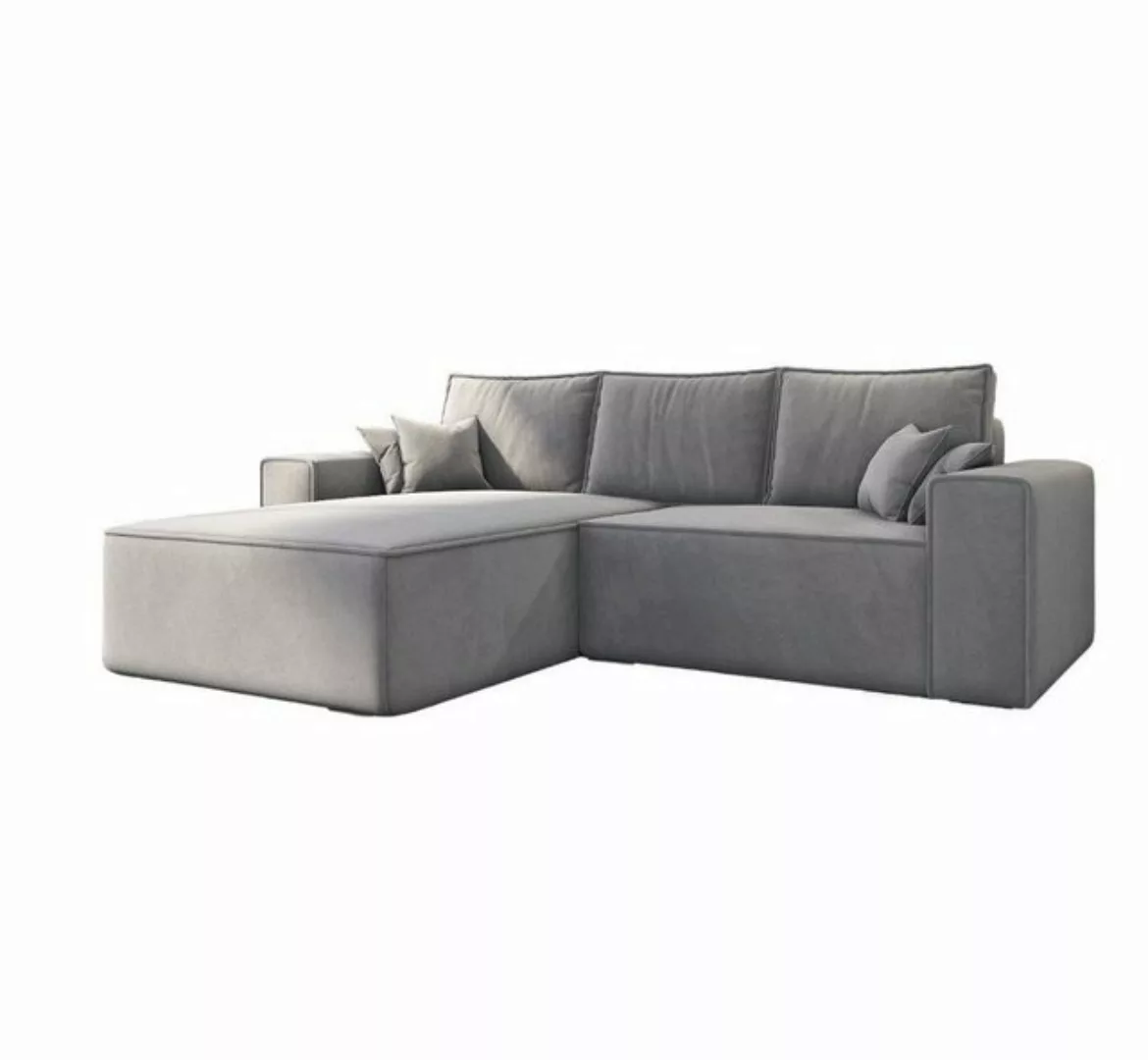 MOEBLO Ecksofa ERNO II, Ecksofa aus Samststoff, Couch für Wohnzimmer, Schla günstig online kaufen