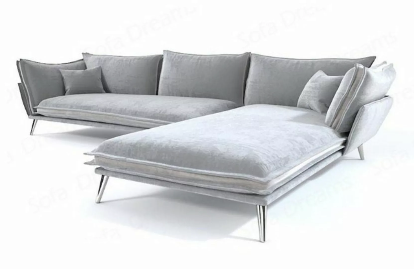 Sofa Dreams Ecksofa Stoff Design Polster Samtsofa Lobos L Form Stoffsofa, L günstig online kaufen