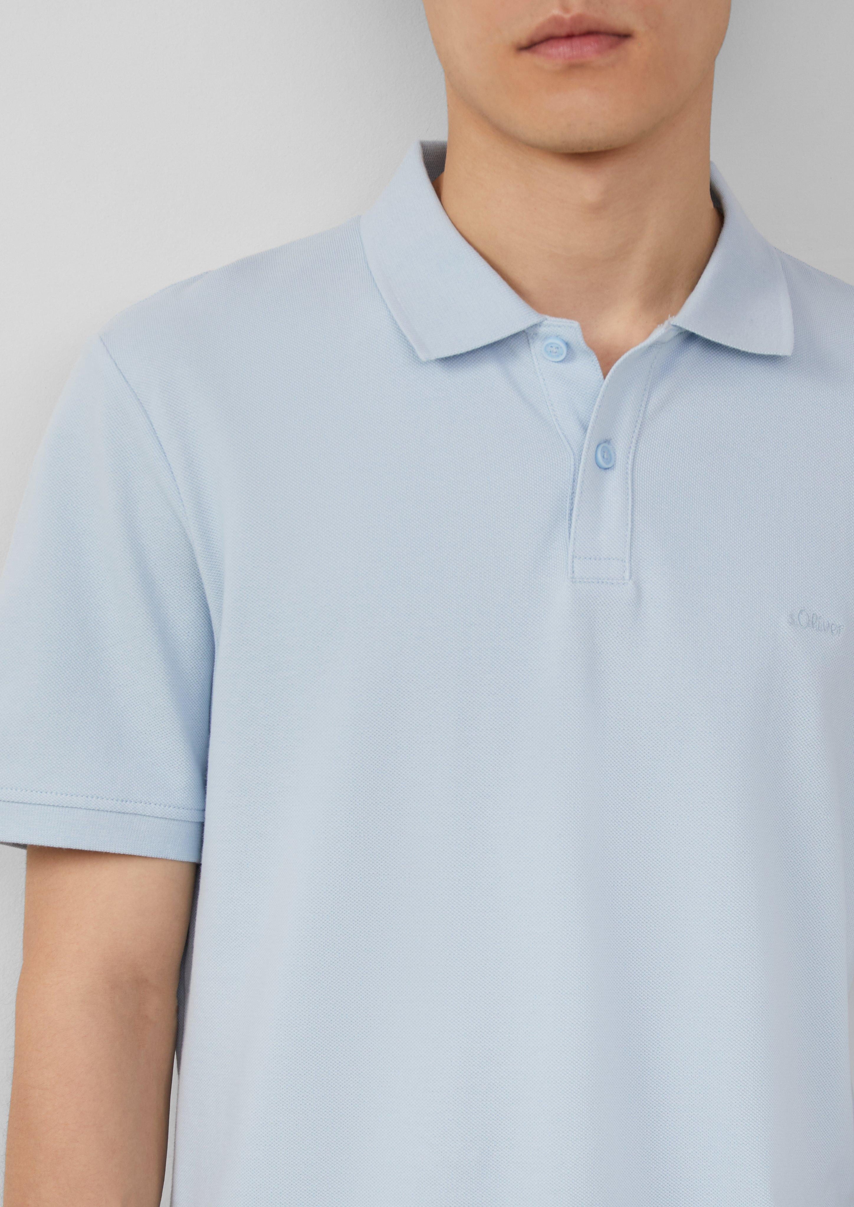 s.Oliver Kurzarmshirt Poloshirt aus Baumwollpiqué Logo günstig online kaufen