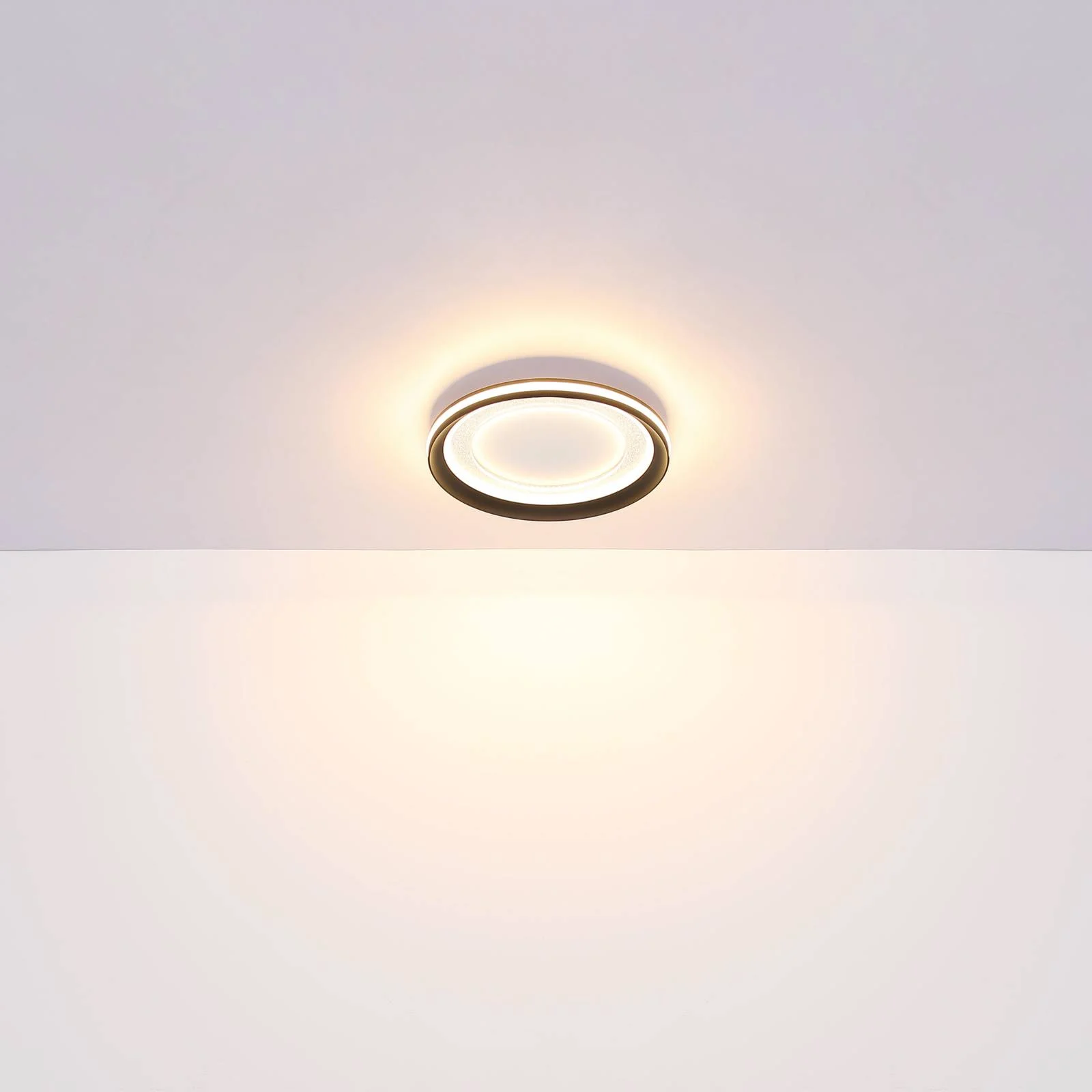 Globo LED-Deckenleuchte Clarino Schwarz Weiß Ø 41,5 cm günstig online kaufen