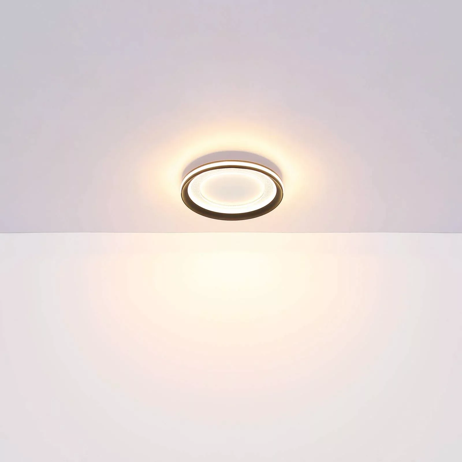 Globo LED-Deckenleuchte Clarino Schwarz Weiß Ø 41,5 cm günstig online kaufen