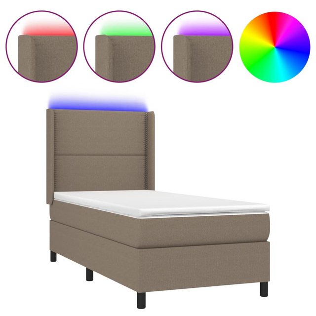 vidaXL Boxspringbett Boxspringbett mit Matratze und LED Stoff (100x 200 cm, günstig online kaufen