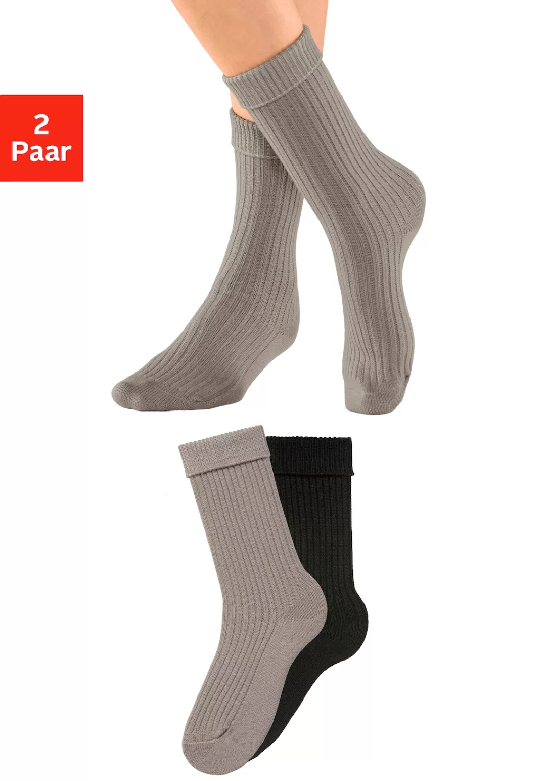 Lavana Socken, (2 Paar), in modischem Rippstrick günstig online kaufen