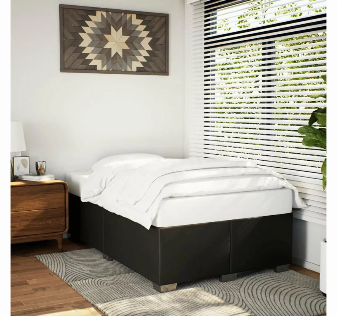 vidaXL Bett, Bettgestell ohne Matratze Schwarz 120x190 cm Kunstleder günstig online kaufen