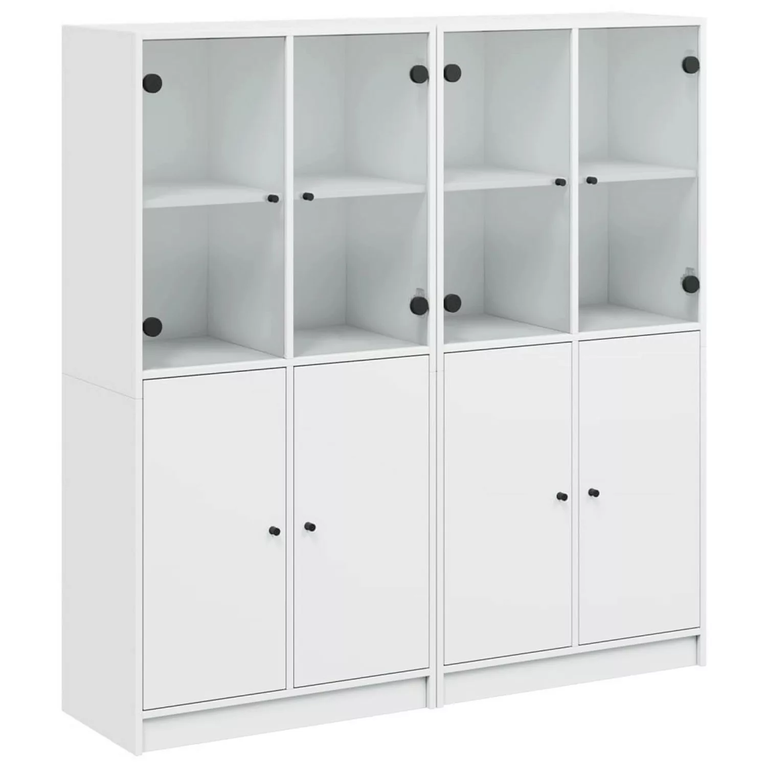 VidaXL Bücherschrank mit Türen 136x37x142 cm Holzwerkstoff Weiß günstig online kaufen