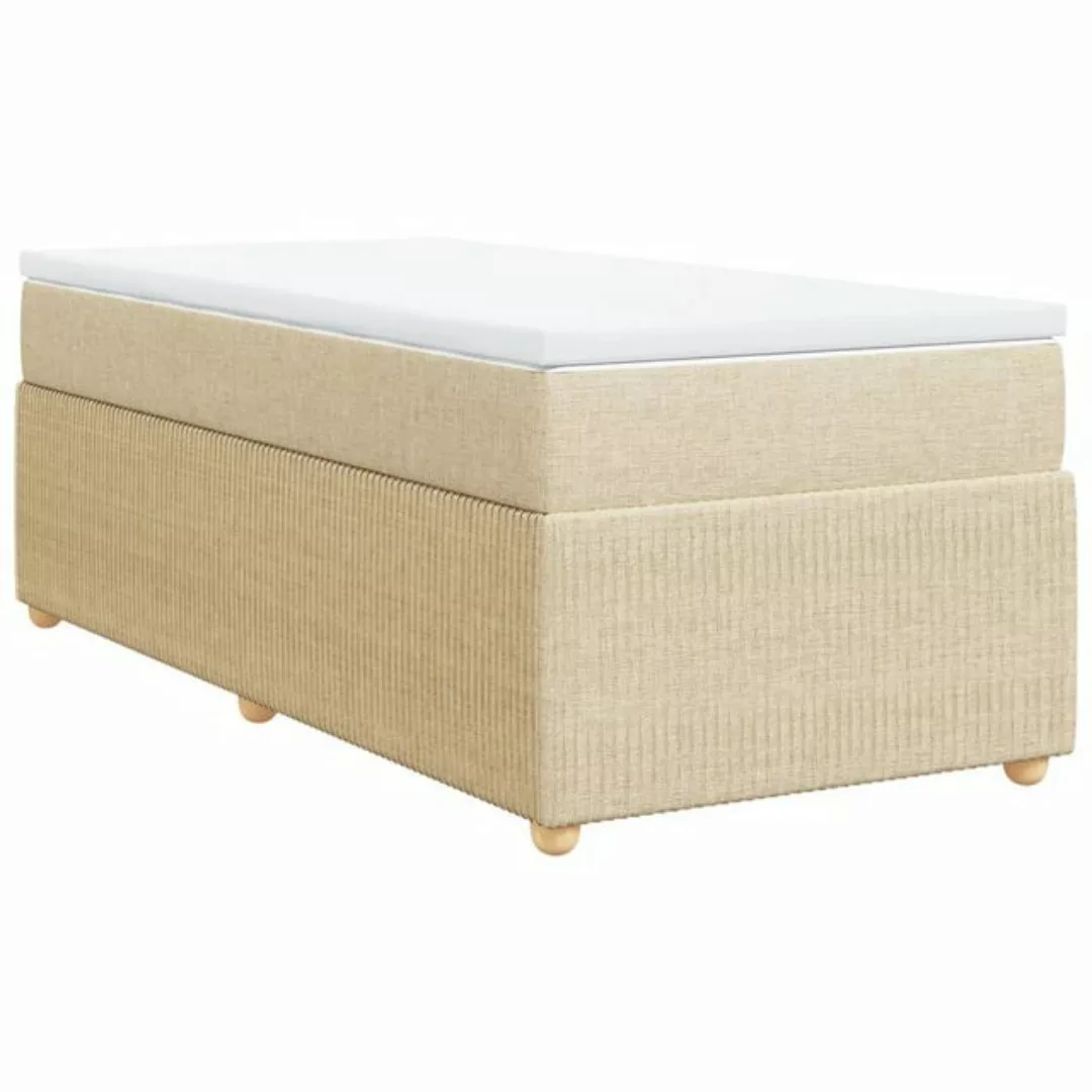 vidaXL Bett Boxspringbett mit Matratze Creme 80x200 cm Stoff günstig online kaufen