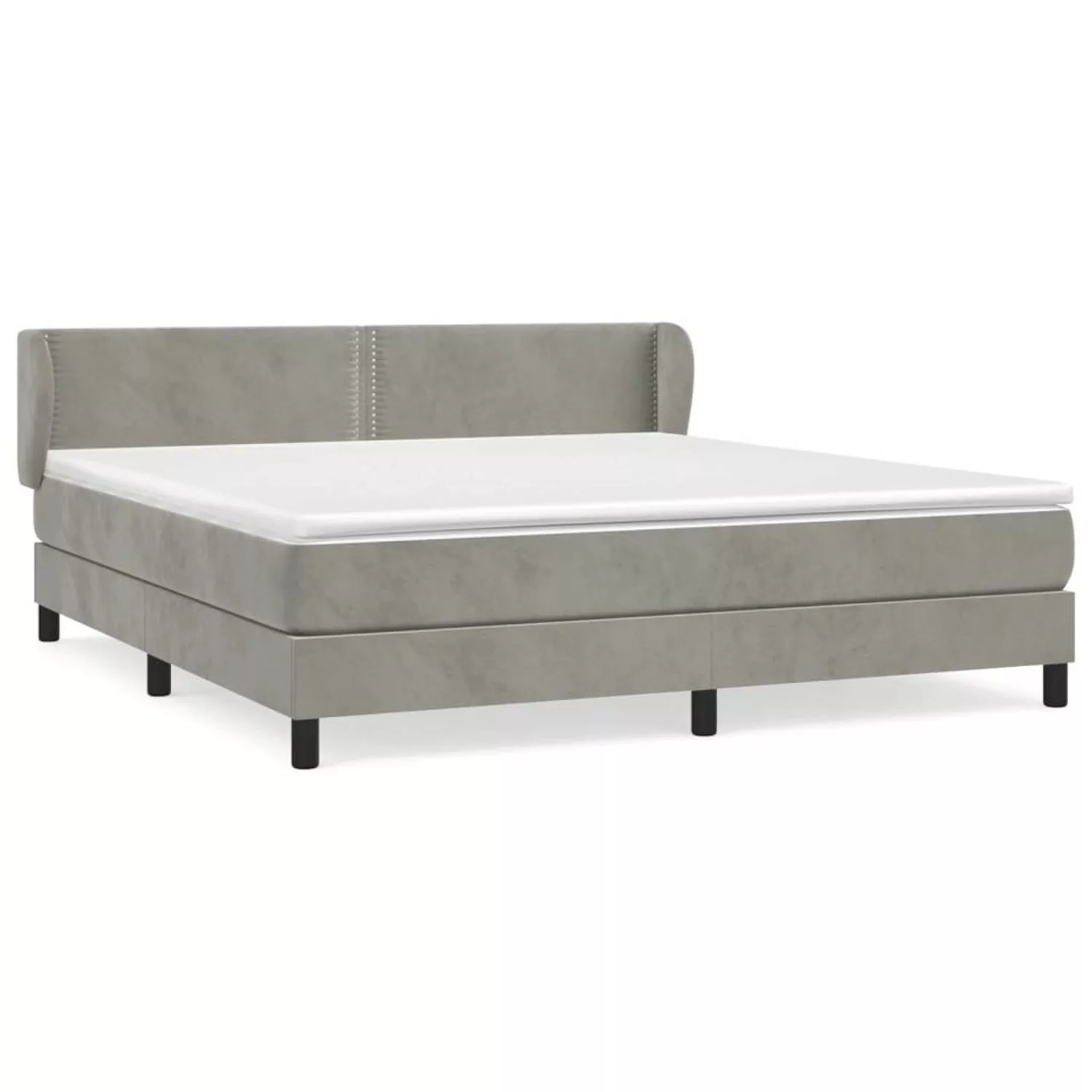 vidaXL Boxspringbett mit Matratze Hellgrau 180x200 cm Samt1383254 günstig online kaufen