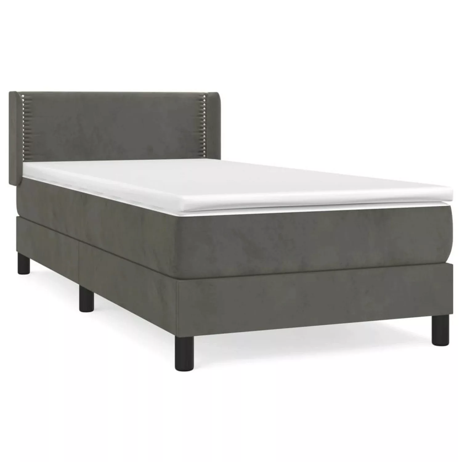 Vidaxl Boxspringbett Mit Matratze Dunkelgrau 90x200 Cm Samt günstig online kaufen