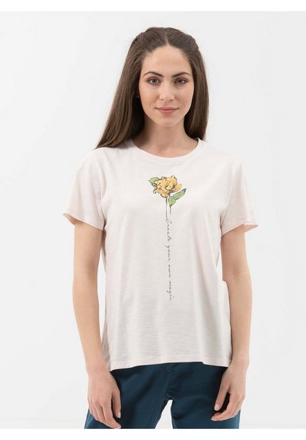 T-shirt Aus Bio-baumwolle Mit Blume-print günstig online kaufen