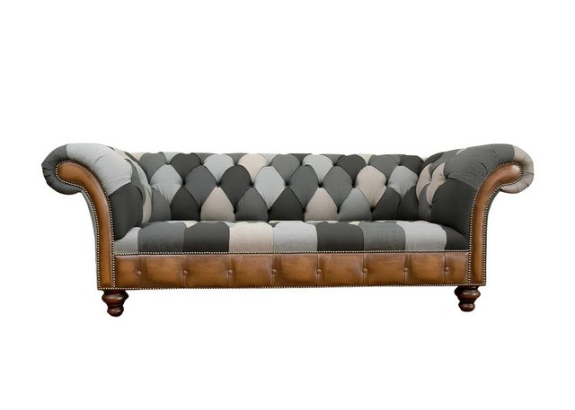 Xlmoebel Sofa Mehrfarbige 3-Sitzer Chesterfield Sofagarnitur mit Stoffbezug günstig online kaufen